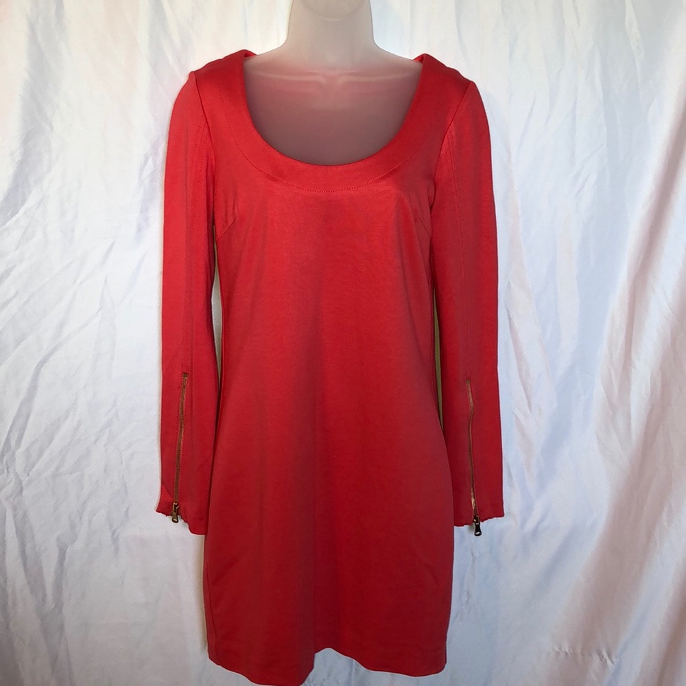 NWT Trina Turk Coral Zipper Cocktail Dress